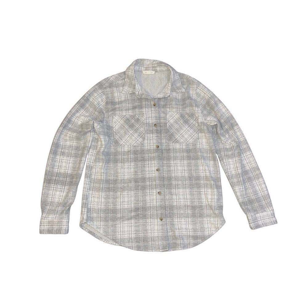 Beach lunch lounge Women Sally Shacket Plaid Long Sleeve Medium Flannel Comfort